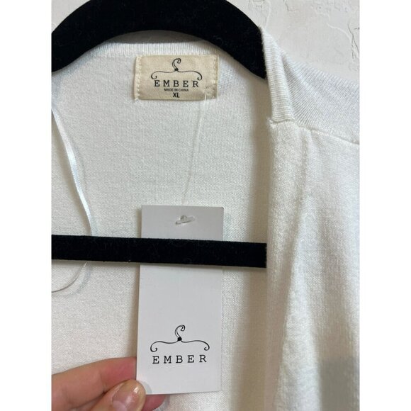 Ember XL Women Longline Cut Out Arm Detail Pearl Embellished Cardigan - Picture 4 of 8